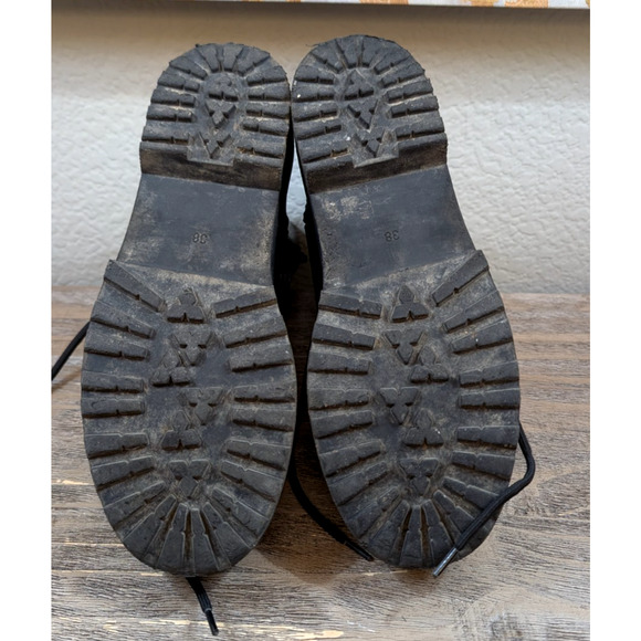 H&M Divided Black Patent Platform Combat Boots Womens 7 Chunky Goth Grunge Y2K - Picture 7 of 8